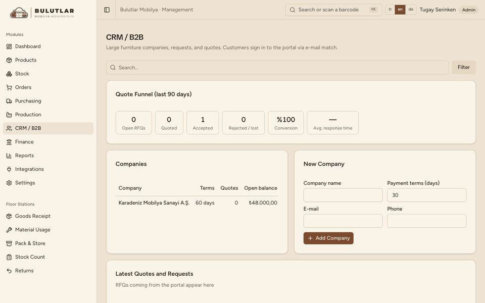 Companies, quotes and prices