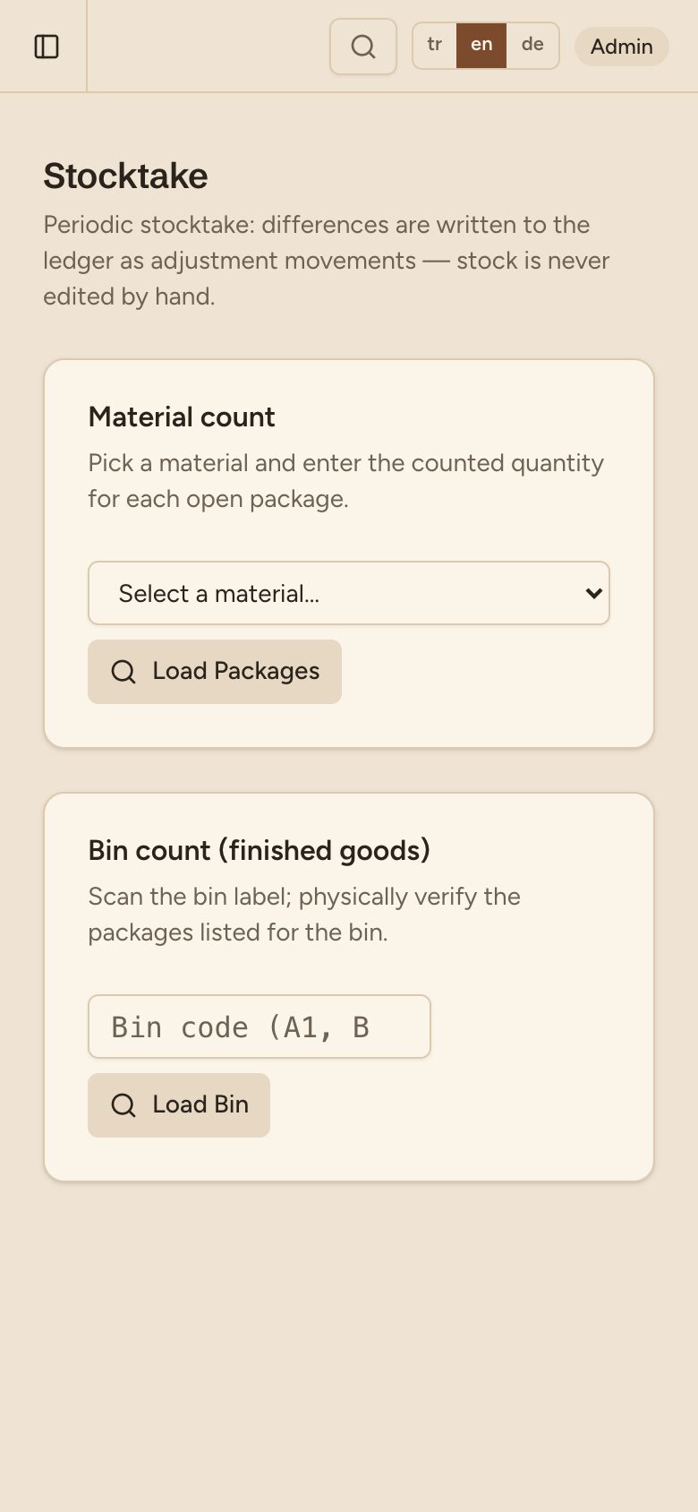 Stock count