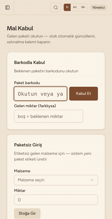 Mal kabul · gerçek kayıt